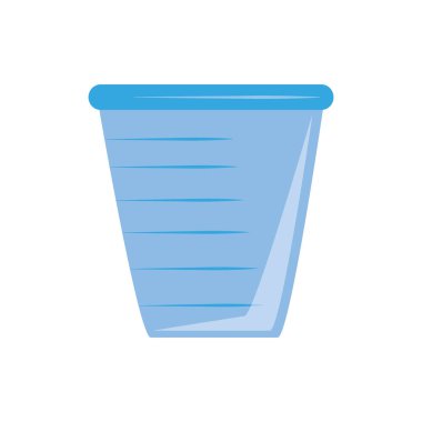 Çöp kutusu plastik düz simge mavi