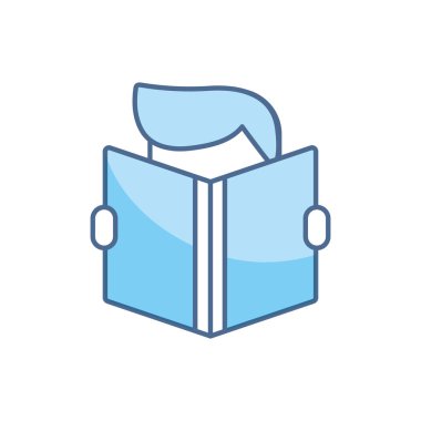 Çocuk kitap okuyor, okul eğitimi alıyor ve dolduruyor.