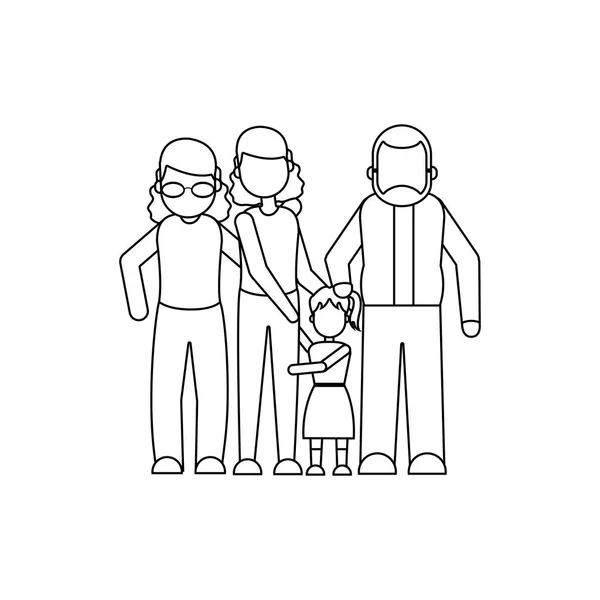 Graphic doodle line sketch of cute young family with kids Doodle sketch of  young family with children and pets 20381709 Vector Art at Vecteezy