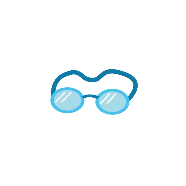 Nadar gafas de estilo plano icono — Vector de stock