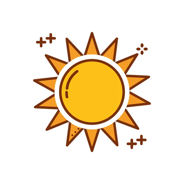 Sun hot fill style icon — Vetor de Stock