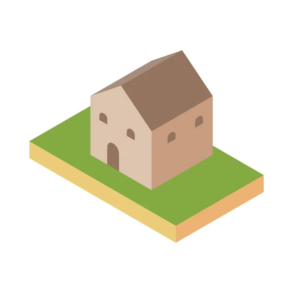 Isolated house icon isometric vector design - Stok Vektor