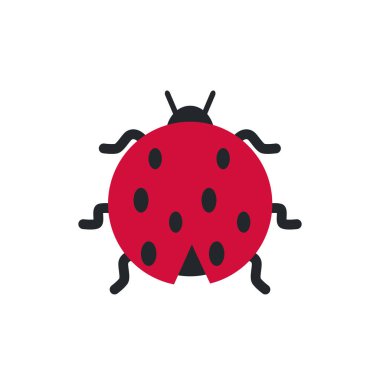 İzole uğurböceği simgesi düz vektör tasarımı