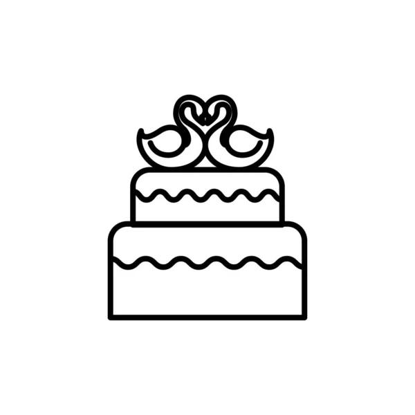 ウエディング ケーキ ライン アイコン概念 ウエディング ケーキ フラット ベクトル記号 記号 図を概要します ストックベクター C Iconsgraph