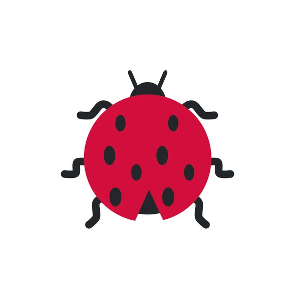 독립 된 Ladybug 아이콘 평면 벡터 디자인 — 스톡 벡터