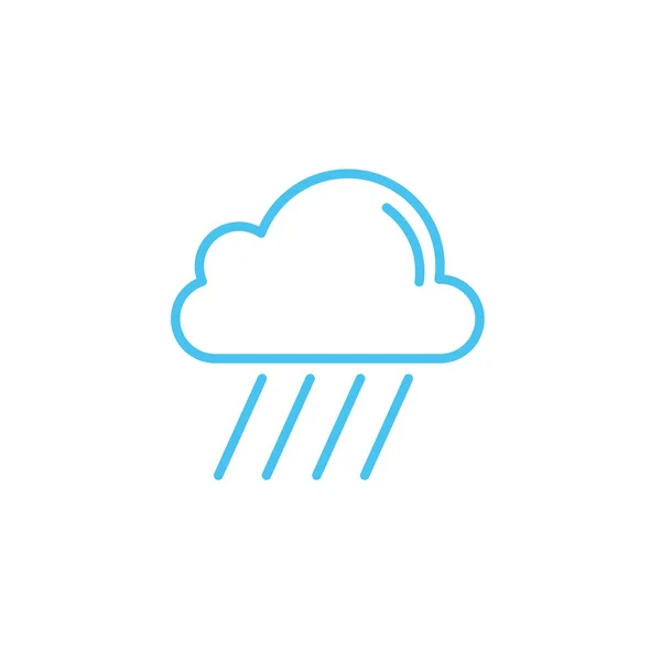 Nuvem com ícone de estilo linha de chuva — Vetor de Stock