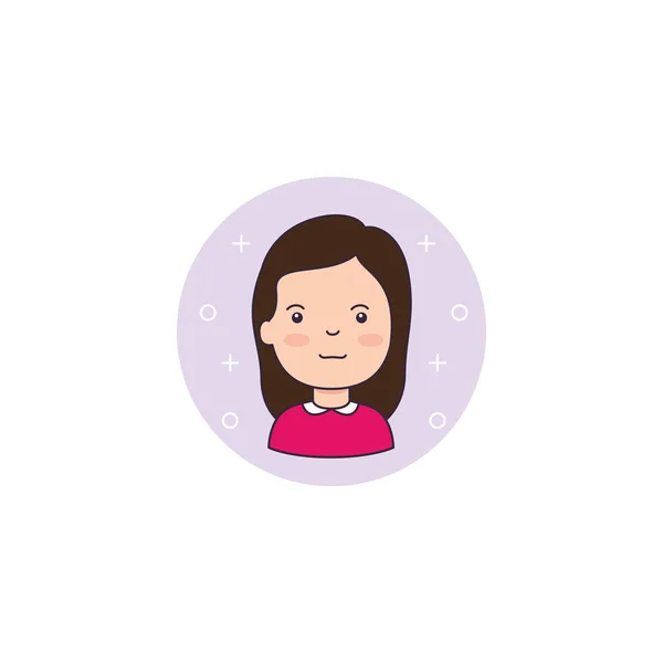 Isolated girl cartoon icon detailed design — Vetor de Stock