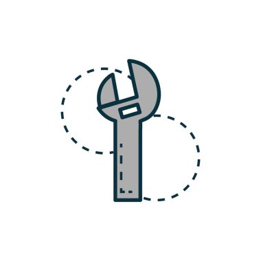 Ayarlanabilir anahtar çalışma araçları mühendislik simgesi