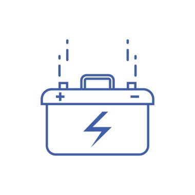 İzole pil simgesi çizgi tasarımı
