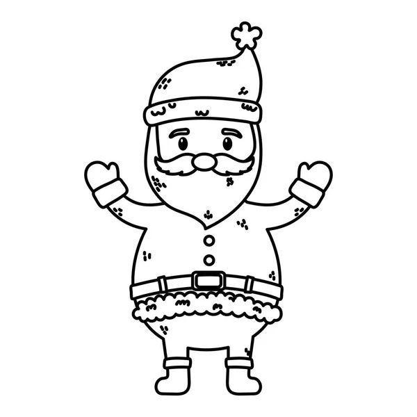 サンタクラスキャラクターお祝いメリークリスマス太い線 — ストックベクタ