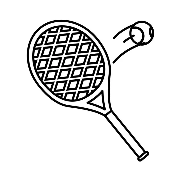 Pista de tenis deportiva con un icono de la línea de baile. — Vector de stock