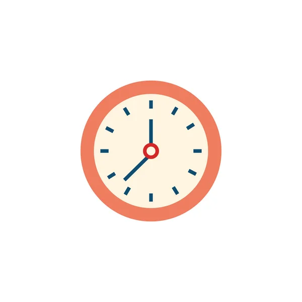 Time clock wall flat style icon — Image vectorielle
