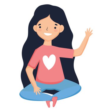 İzole kadın vektör tasarımı çizimi