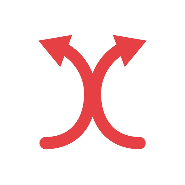 Elszigetelt piros nyíl ikon vektor kialakítása — Stock Vector