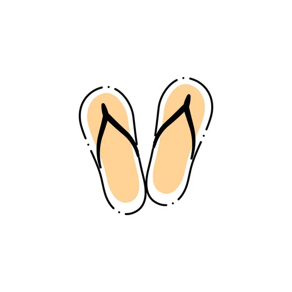 Teenslippers van spa fill stijl icoon — Stockvector