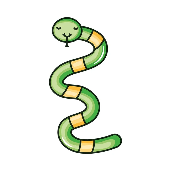Cute little snake kawaii character – stockvektor