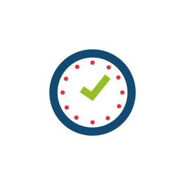 time clock wall flat style icon