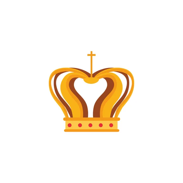 Crown royalty cross antique medieval flat design — Stock Vector
