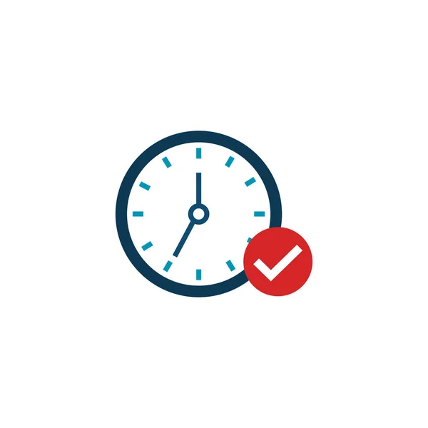 Time clock wall flat style icon — Archivo Imágenes Vectoriales