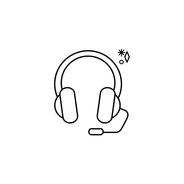 Social media headset line style icon — Image vectorielle