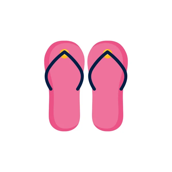 Summer flip flops pair fill style icon — Image vectorielle