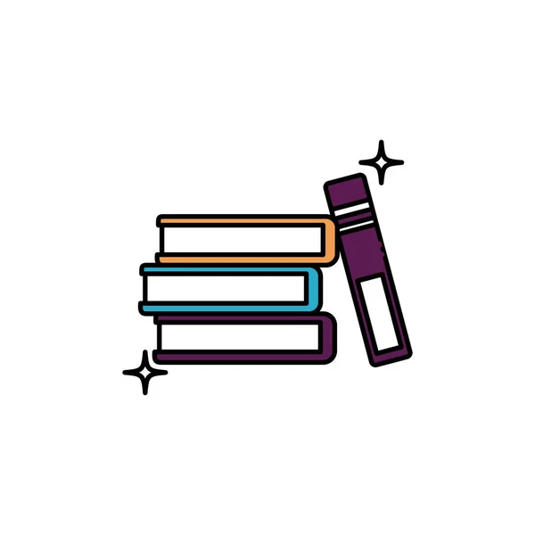 Escola pilha livros preencher estilo ícone — Vetor de Stock