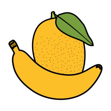 taze muz ve mango meyveleri