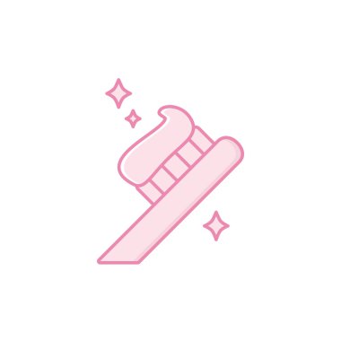 İzole edilmiş diş macunu ve fırça doldurma simgesi tasarımı