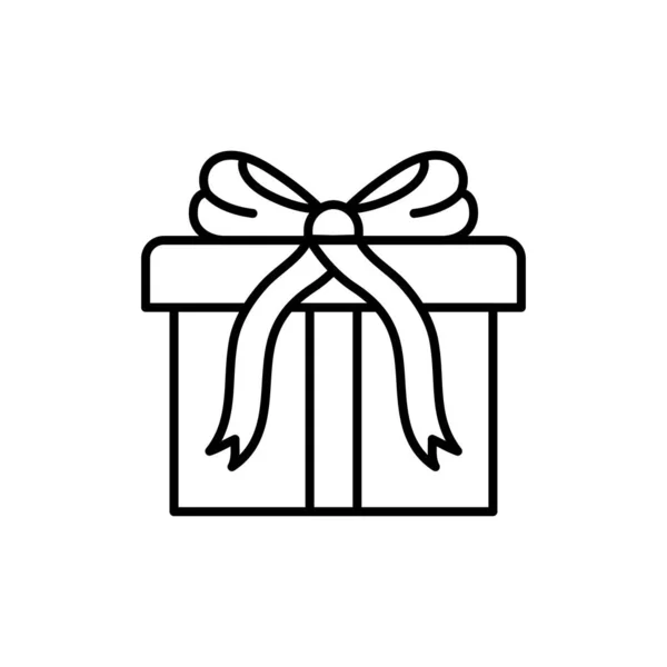 Cadeau boîte ligne style icône — Image vectorielle