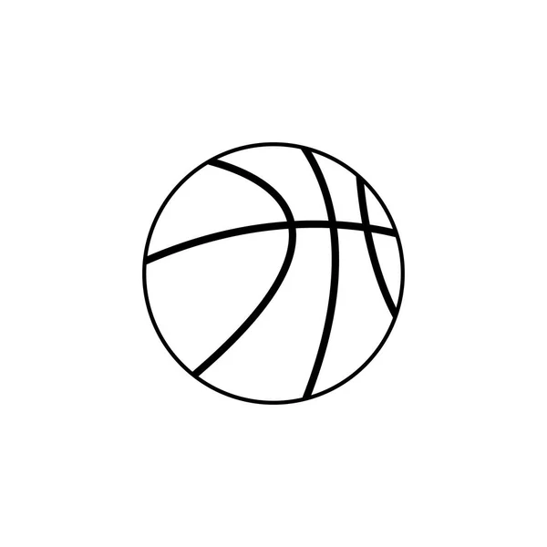 Balón aislado de diseño de la línea de baloncesto — Vector de stock