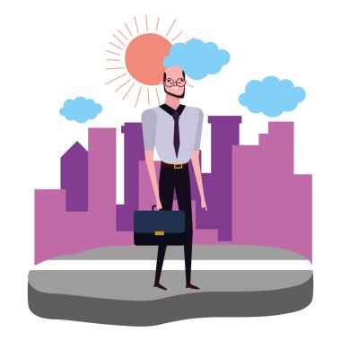 Bavul tasarımlı iş adamı avatarı