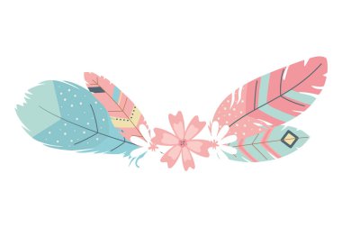 Isolated boho feathers design vector illustration