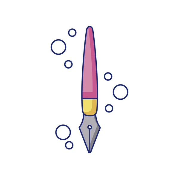 School pen ink detail style icon — Image vectorielle