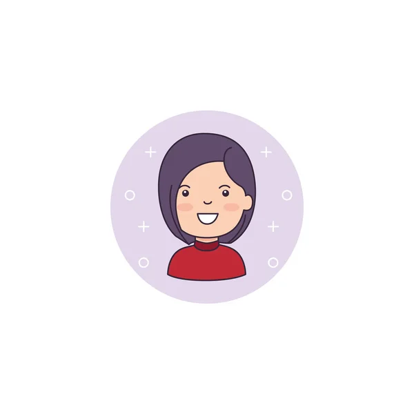 Isolated girl cartoon icon detailed design — Vetor de Stock