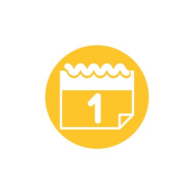 İzole takvim bloğu ve düz tasarım