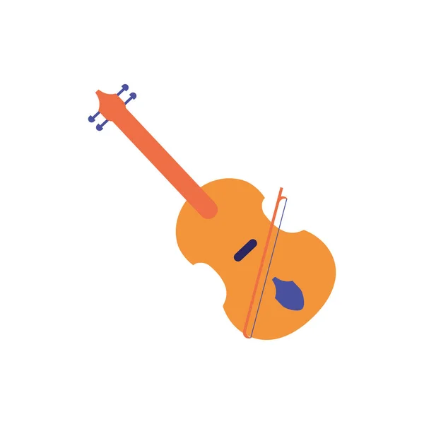 Projeto plano de instrumento de violino isolado — Vetor de Stock