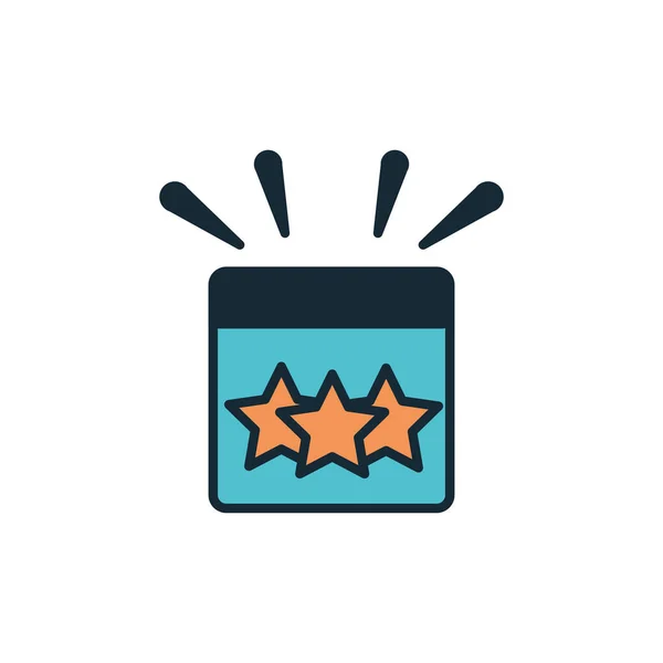 Startup with box stars fill style icon — Stok Vektör