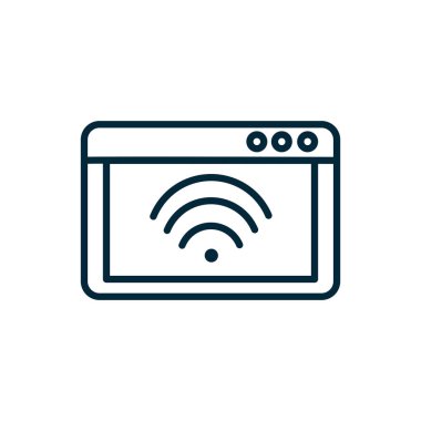 tablet computer wifi internet of things line icon
