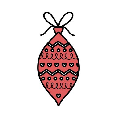 decorated ball ribbon hearts celebration merry christmas