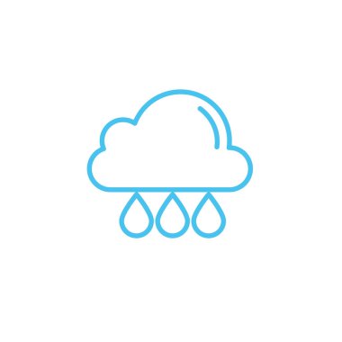 cloud with water drops line style icon