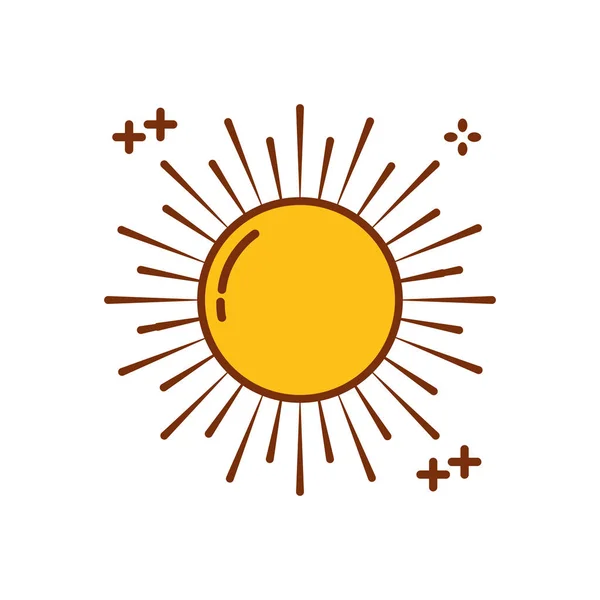 Sun hot fill style icon — Stock Vector
