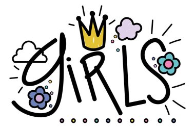 Isolated girls word vector design