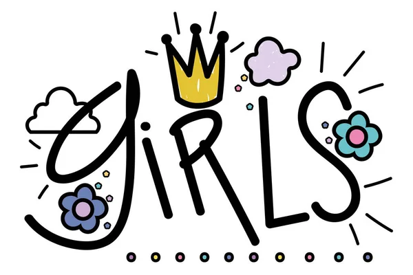 Isolated girls word vector design — Stockvektor