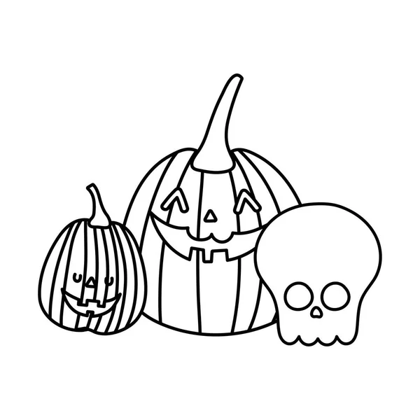 Trick eller godis - glad halloween linje bild — Stock vektor