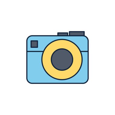 camera device summer icon line and fill
