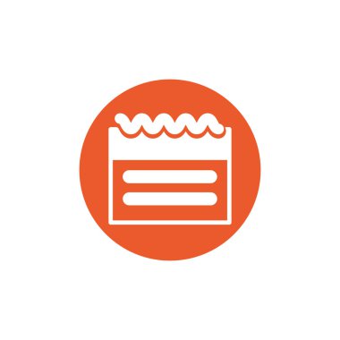 İzole takvim bloğu ve düz tasarım