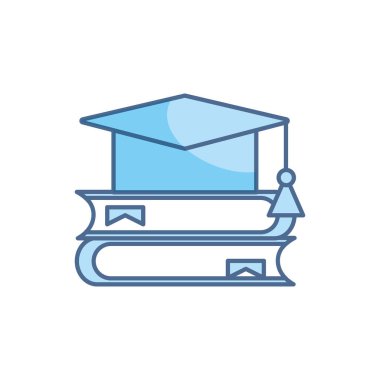 Mezuniyet şapka okulu öğrenim hattı ve doldur