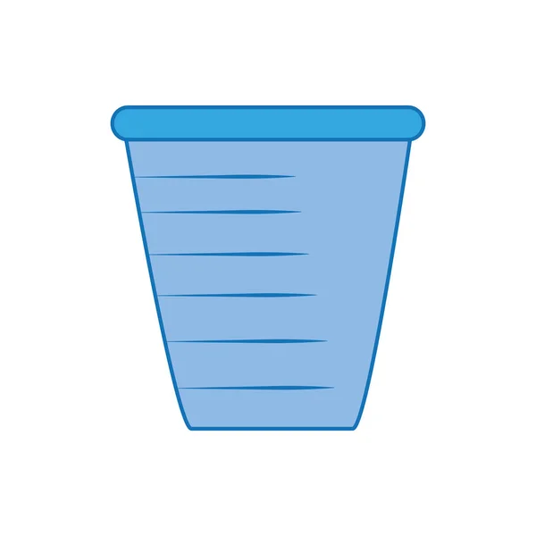 Trash bin plastic fill icon blue — Vetor de Stock