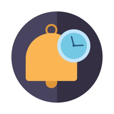 Zil ve saat simgesi blok vektör tasarımı