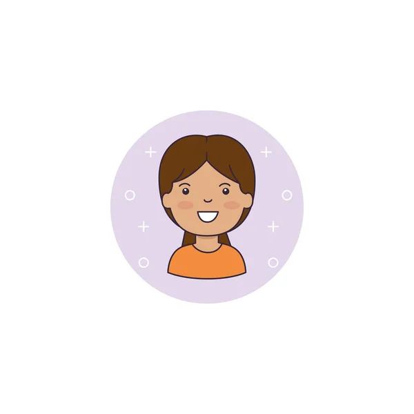 Isolated girl cartoon icon detailed design — Image vectorielle